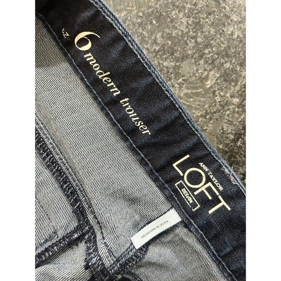 Ann Taylor Loft Modern Trouser Dark Denim Jeans Size 6 Low Rise Y2K Stretch City - Picture 3 of 8